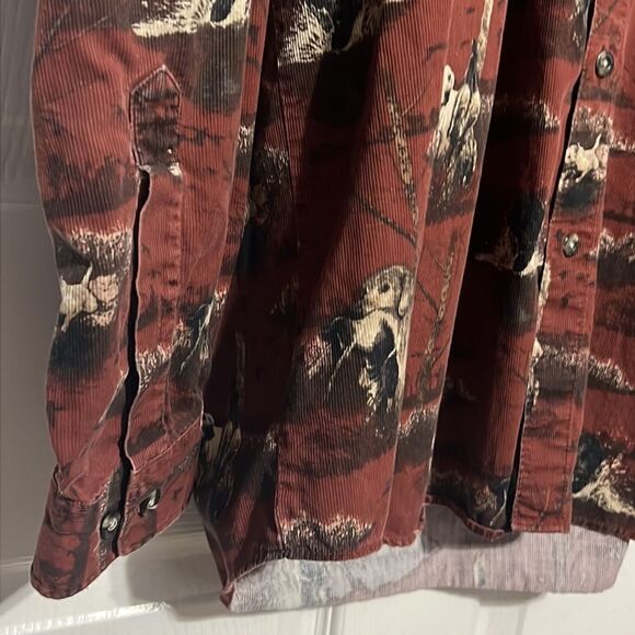 🔥🔥 COLUMBIA RIVER LODGE Nature Hunting Dog Corduroy Button Shirt - GUC - Sz XL - Picture 3 of 11